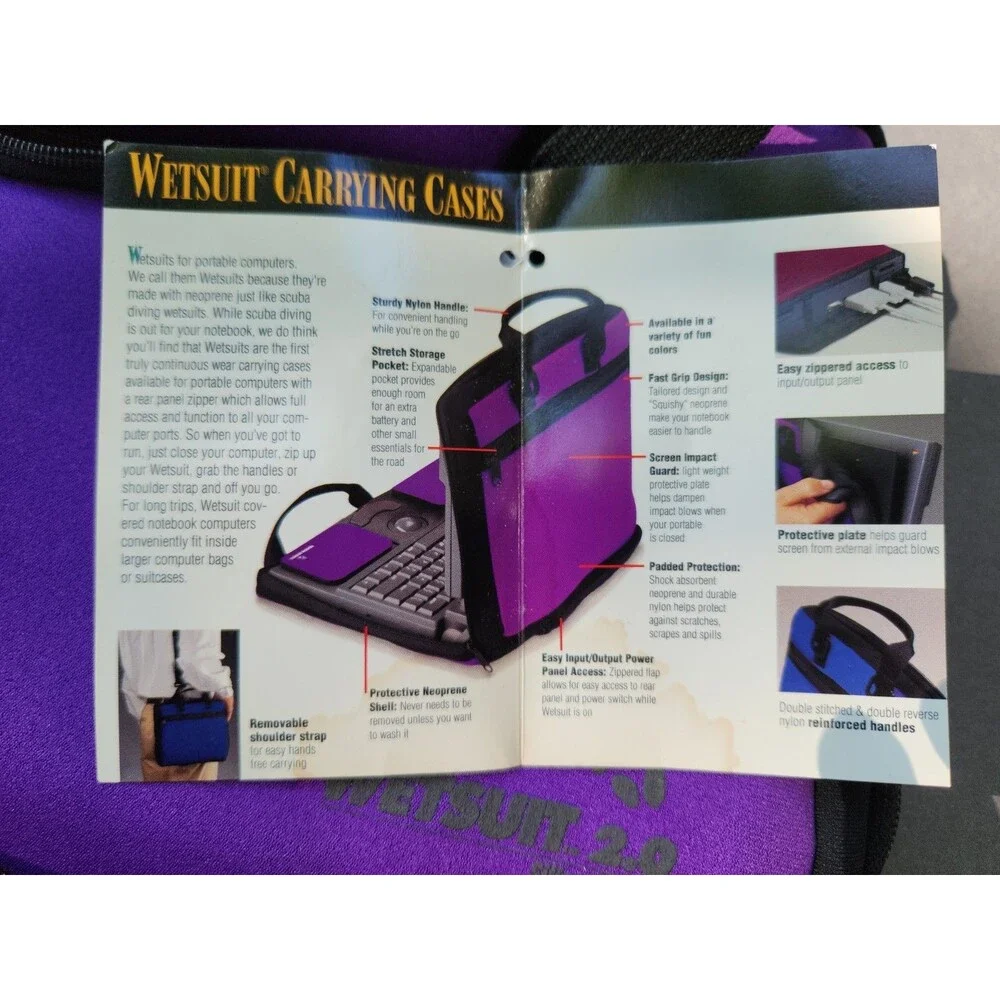 Wetsuit 2.0 Purple Padded Tablet Laptop Case Silicon Sports Carrying Strap